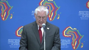 Secretary of State Rex Tillerson delivers remarks at the Ministerial on Trade, Security and Governance