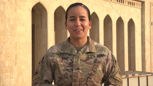 Army Sergeant Von Marie Donato holiday shout out