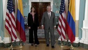 Secretary of State Tillerson Camera Spray With Minister of Foreign Relations of the Republic of Colombia
