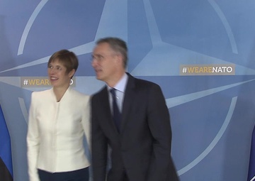 Arrival of Estonian President to NATO HQ