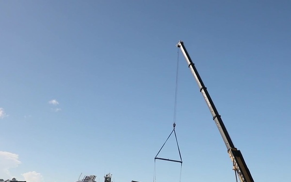 Puerto Rico Power Poles unloaded from Barge