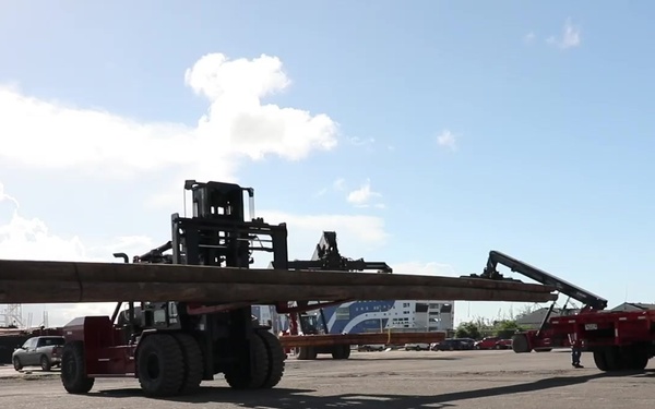 Power Pole loaded on a truck