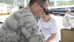 Members of the 156th Airlift Wing Help Distribute Donations with other civilian organizations by actress Roselyn Sanchez_w/lower thirds CG