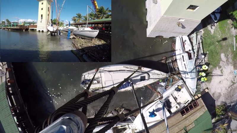Maria ESF-10 PR Responders Salvage the Sailing Vessel Dragon Fly in Ponce, Puerto Rico