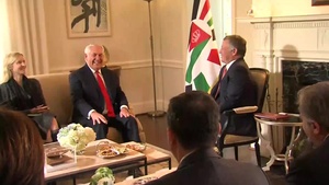 Secretary of State Tillerson Camera Spray with Jordanian King Abdullah II bin Al Hussein