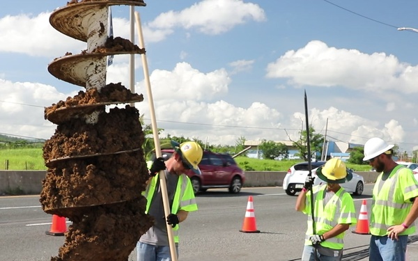Augering hole for Power Pole in Puerto Rico