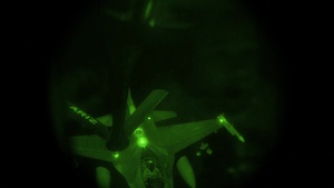 KC-135 Refuels F-16 Fighting Falcons and AC-130 Gunship