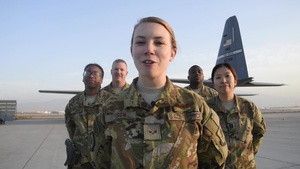 Senior Airman Tiffiny Tison Holiday Shout Out behind Dab