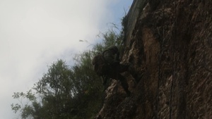 3rd Marine Division Marines particiapte in the rappell phase of competition