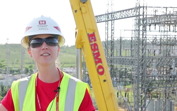 U.S. Army Corps of Engineers install a generator in Yabucoa, Puerto Rico