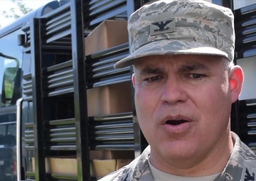 Interview: Col. Raymond Figueroa, 156th Airlift Wing Commander, during supply mission in Yabucoa