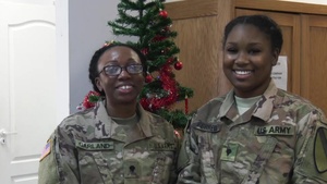 Spc. Briyana Ferrell and Spc. Kendra Garland Holiday Greetings