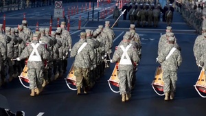 National Guardsmen posture at FedEX field for the 58th Presidential Inauguration