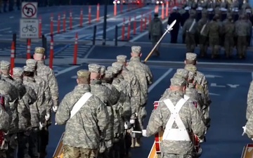 National Guardsmen posture at FedEX field for the 58th Presidential Inauguration