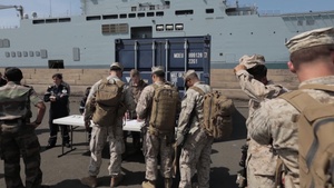 TF 51/5 Sailors and Marines embark aboard French Ship Tonnerre