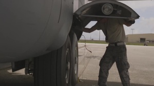 B-roll: Operation Christmas Drop MX & C-130 taxiing
