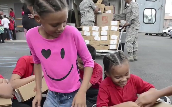 BROLL: Airmen from the 156th Airlift Wing Distribute Food to Schools in the San Juan Area