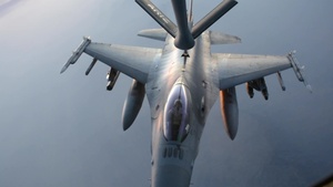 KC-135 Refuels F-16 Above Afghanistan