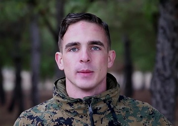 Sgt. Morgan Thomason sends a holiday greeting to his family in Virginia