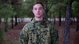 Sgt. Ethan Nowicki sends a holiday greeting to his family in New Mexico