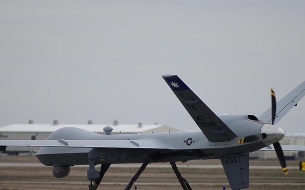 MQ-9 taxies at Ellington Field