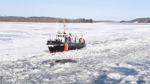 Frigid Temperatures Keep Coast Guard Crews Busy Breaking Ice on Hudson River