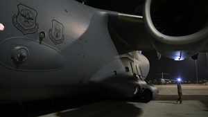 C-17 Pilots prepare for take off