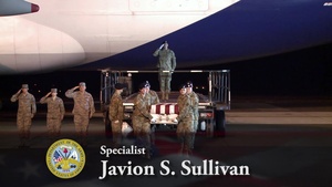 Army Spc. Javion S. Sullivan -- Dignified Transfer