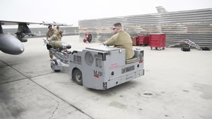 Senior Airman Kaleb Linn ensures that the F-16 Fighting Falcons assigned to the 455 AEW get the weapons needed to complete the mission