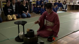 Service Members from MCAS Iwakuni Learn Japanese Tea Ceremony from Local Preschoolers (B-Roll)