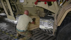 A C-17 delivers cargo to Southeast Asia