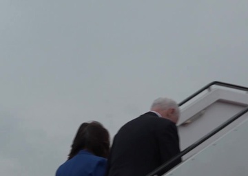 Vice President Mike Pence departs from Israel