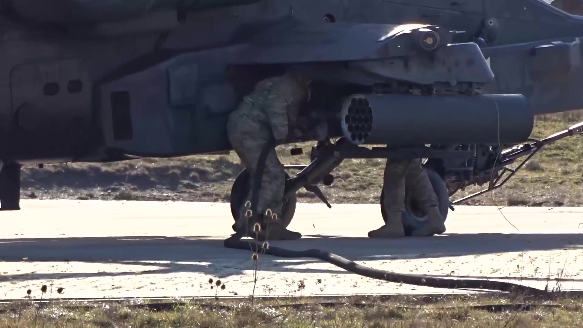 Soldiers from the Bravo Company, 1-214thGSAB, 12th Combat Aviation Brigade, executed a training exercise at Oberdachstetten Local Training Area, Jan. 30, 2018, the training event it&#39;s aimed to provide added versatility to refueling operations for both aviation and ground units operating in and around global operations. It provides the CAB the ability to place a Forward Area Refueling Points anywhere on the battlefield with a suitable landing zone. The capability can extend the reach of any aviation mission. The FATCOW training, validate the METL task Perform Forward Arming and Refueling at the platoon level.