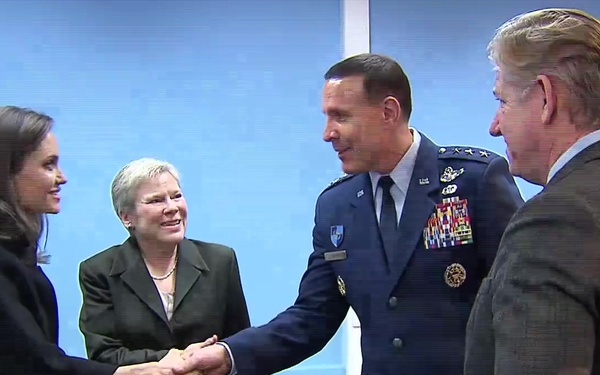 NATO SG meets UNHCR Special Envoy Angelina Jolie - Bilateral with NATO DSG