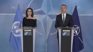 NATO SG meets UNHCR Special Envoy Angelina Jolie – Joint Press Point
