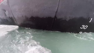 Coast Guard Cutter Polar Star breaks ice supporting Operation Deep Freeze 2018