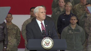 Pence Talks With Troops at Yokota Air Base