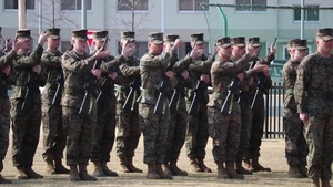 Senior Enlisted Leader of MCAS Iwakuni Passes Torch (B-Roll)