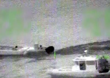 Coast Guard Cutter Hamilton boarding teams interdict suspected drug smuggling vessel in eastern Pacific Ocean