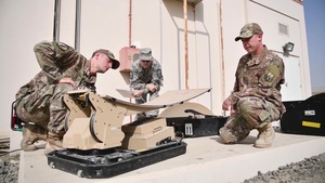 BROLL: Deployed 148FW Airmen Set Up Satellite Dish