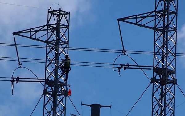 Restoring the electrical grid from the air -- transmission towers