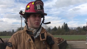 Military Firefighters from Portland Air National Guard Base Train at St. Helens