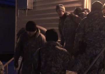 Early morning load out during Arctic Eagle 2018 at Donnelly Training Area, AK