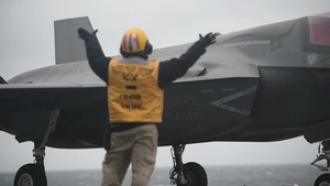 F-35B First Landing on USS Wasp (LHD 1) - B-roll