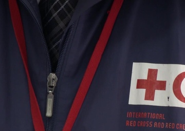 American Red Cross draws blood with Japanese Red Cross Society (B-Roll)