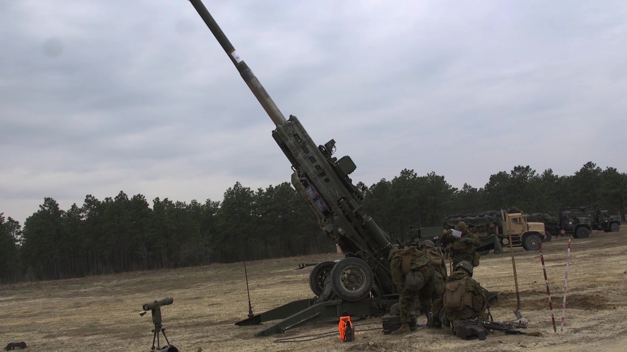 U.S. Marines and Sailors from Battery G, 2nd Battalion, 10th Marine Regiment, 2nd Marine Division (2d MARDIV), conduct their annual Marine Corps Combat Readiness Evaluation (MCCRE) on Ft. Bragg, N.C., Mar. 12, 2018. The MCCRE is a evaluation of the battery&#39;s overall combat effectiveness in a simulated battlespace. (U.S. Marine Corps video by Lance Cpl. Samuel Taylor)