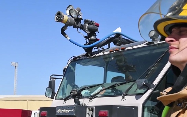 BROLL: ADAB firefighters conduct egress training on KC-10