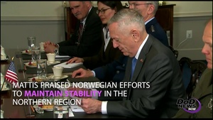 Mattis Welcomes Norwegian Defense Minister to Pentagon