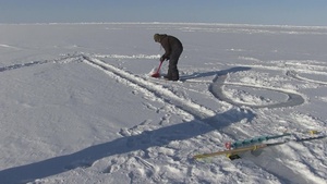 The Field Party Arrives on the Ice for Submarine Surfacing