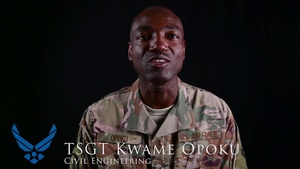 Package: Teaser for TSgt Kwame Opoku in the AF vs Army basketball game on ADAB